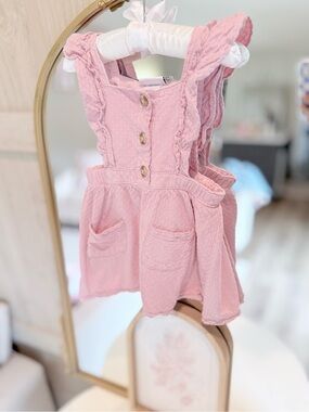 Nicole Miller Pink Ruffle Strap Pocket Dress